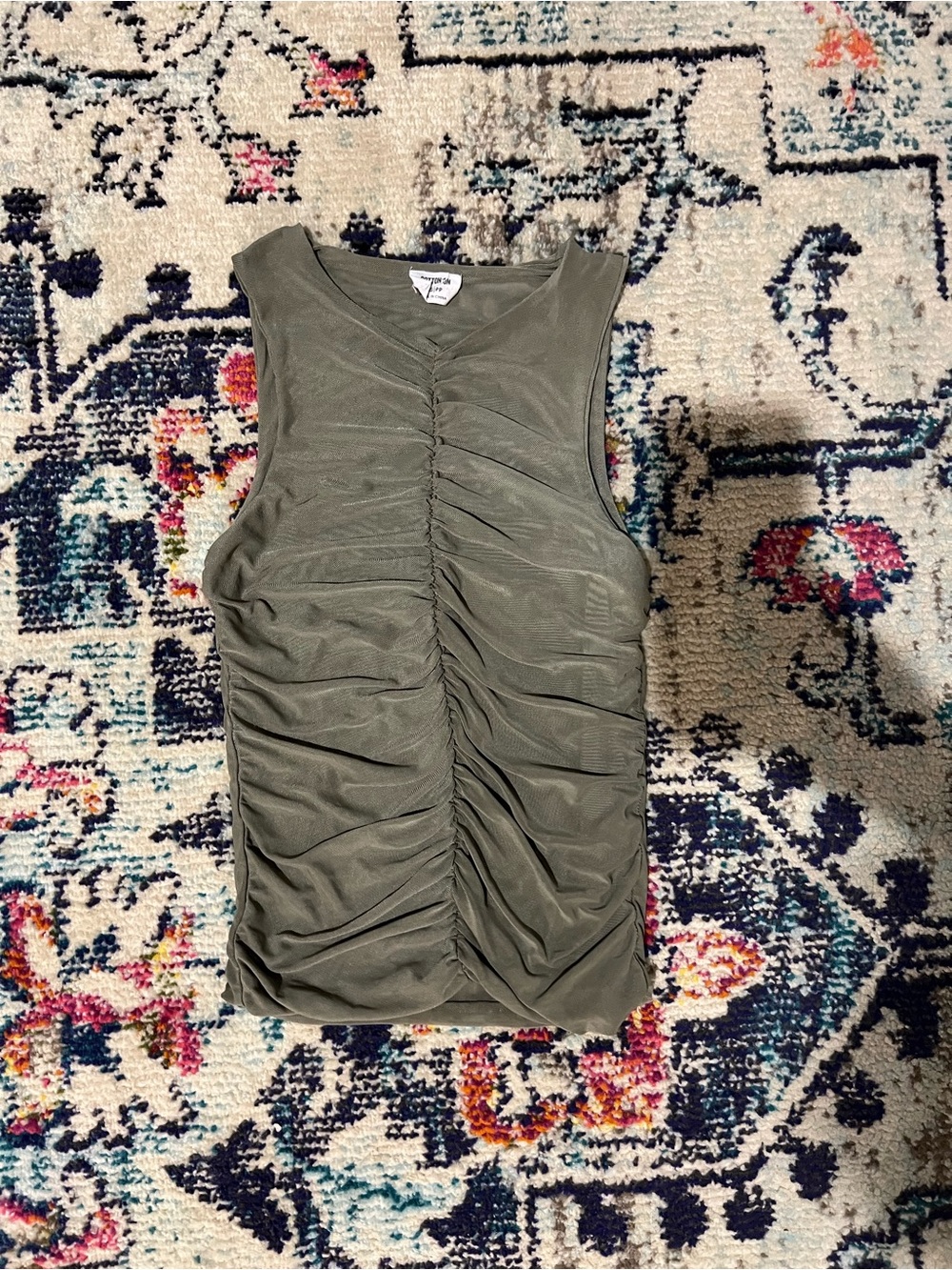 Cotton On Olive Green Ruched Tank Top
